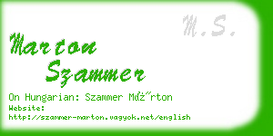 marton szammer business card